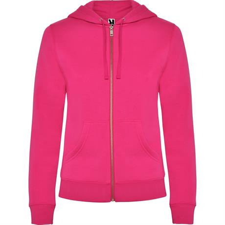 Sudadera de mujer con capucha forrada rosa